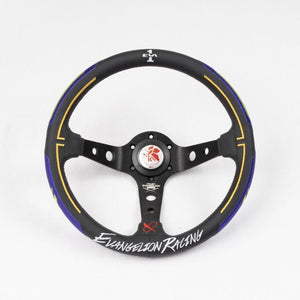 CAR MAKE T&E EVANGELION RACING STEERING WHEEL 01 TEST TYPE [WORLD LIMITED 300] VERTEX X ORE DA X EVANGELION STE-EVA01 FOR  CARMAKETE-00006 - Black Hawk Japan