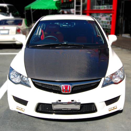 TOP FUEL CARBON BONNET FOR HONDA FIT GD1 2 3 4 - Black Hawk Japan
