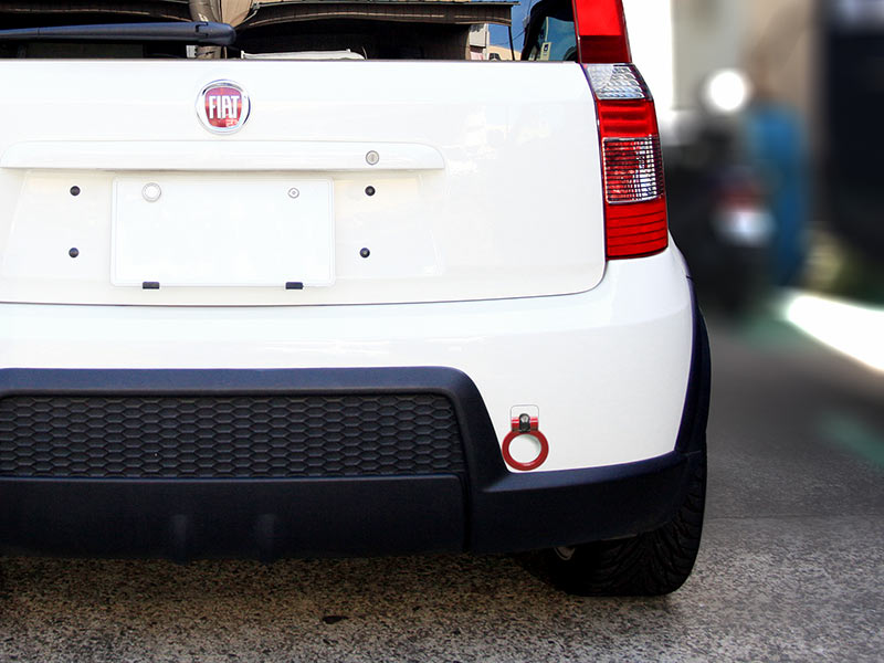 OKUYAMA FLIP-UP TOWING HOOK REAR YELLOW For FIAT PANDA 1691 # 301-061-1