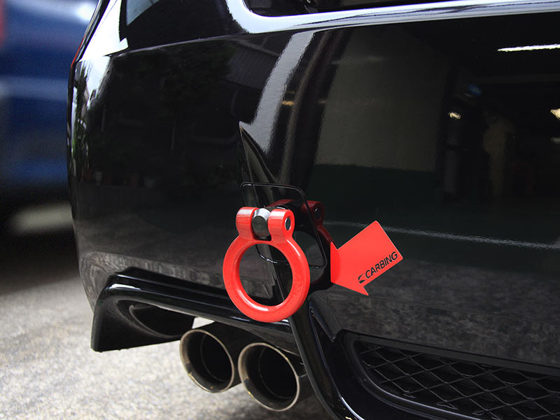 OKUYAMA FLIP-UP TOWING HOOK REAR RED For SUBARU IMPREZA GVB GVF 301-063-0