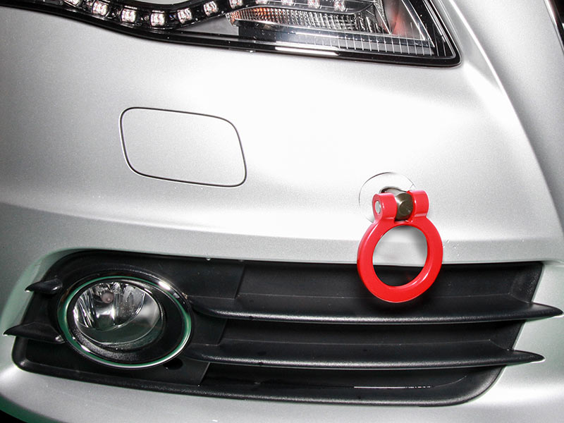 OKUYAMA FLIP-UP TOWING HOOK FRONT RED For AUDI A4 8KCDNF 301-064-0