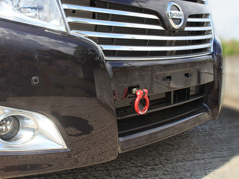 OKUYAMA TOWING HOOK FRONT SILVER For ELGRAND PE52 FIRST HALF YEAR 301-078-2