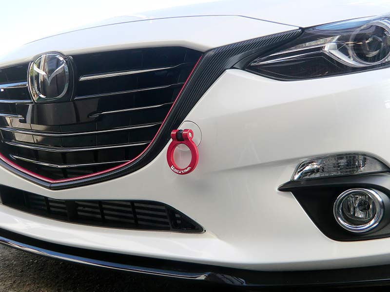 OKUYAMA FLIP-UP TOWING HOOK FRONT RED For MAZDA AXELA SPORT BM2FS 301-091-0