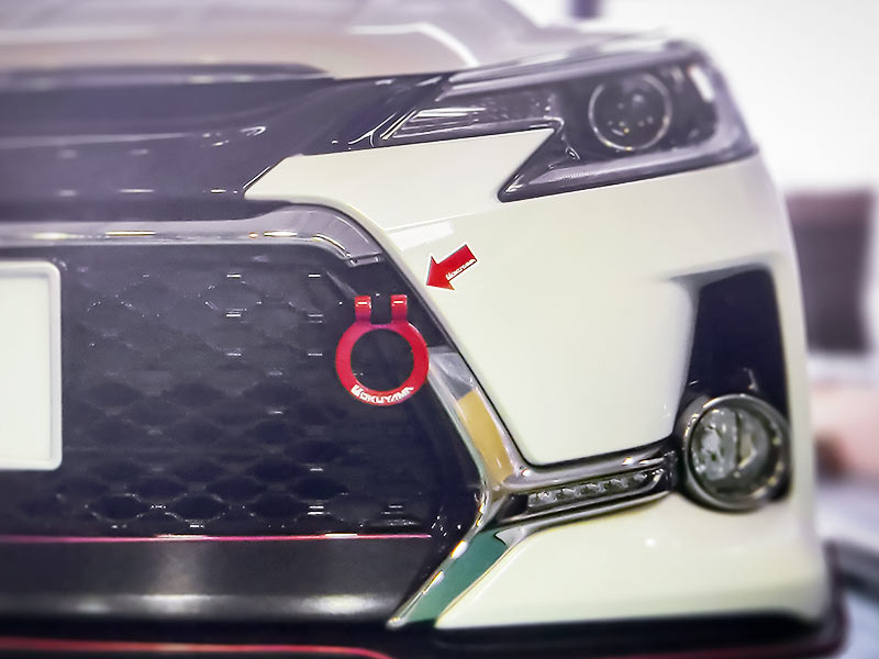 OKUYAMA FLIP-UP TOWING HOOK FRONT SILVER For MARK X G'S GRX133 301-095-2