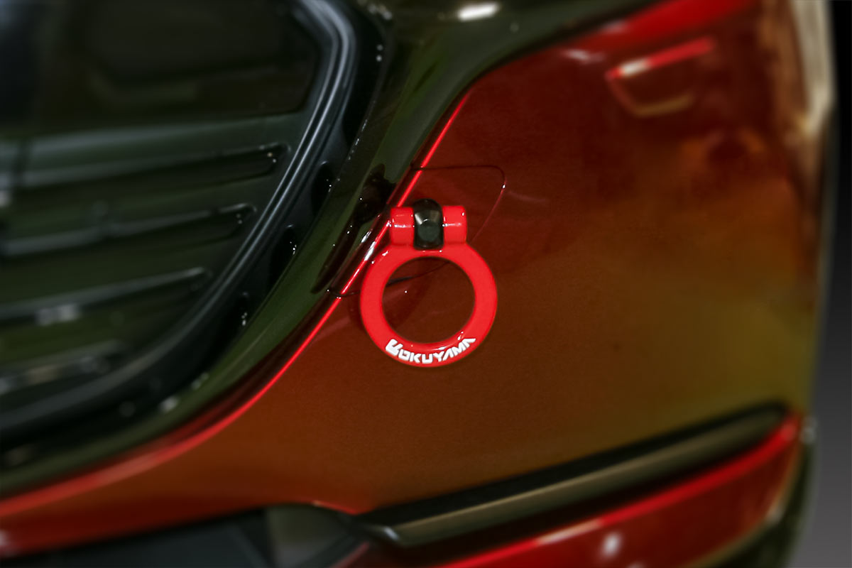 OKUYAMA FLIP-UP TOWING HOOK FRONT RED For MAZDA MAZDA 2 DJ *** 301-110-0