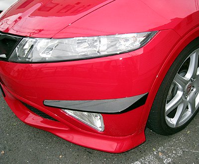 SEEKER CARBON CANARD SET UV CUT CLEAR PAINTED FOR HONDA CIVIC FN2 16060-FN2-C02 - Black Hawk Japan