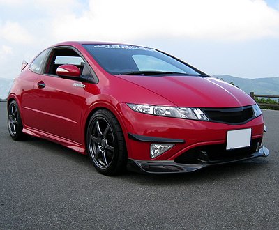 SEEKER CARBON CANARD SET UV CUT CLEAR PAINTED FOR HONDA CIVIC FN2 16060-FN2-C02 - Black Hawk Japan