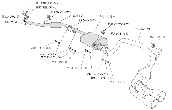 HKS COOL STYLE II EXHAUST  For HONDA N BOX JF1 32024-AH007