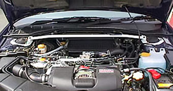 OKUYAMA STRUT BAR STEEL Fr I For LEGACY B4 TOURING WAGON BE5 BH5 611-508-0 - Black Hawk Japan