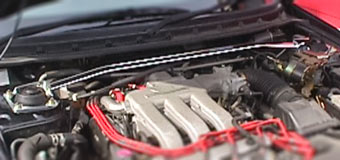 OKUYAMA STRUT BAR ALU Fr I For FAMILIA S WAGON BJ5W BJ8W BJFW GWEW 621-408-0