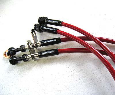 SEEKER RED COAT STAINLESS MESH BRAKE LINE FOR HONDA FIT GK5  12200-GK5-000