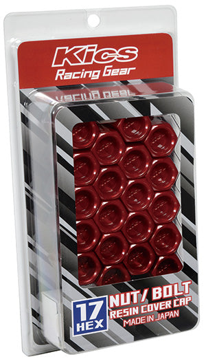 KYO-EI KICS RESIN COVER CAP FOR 17HEX NUT & BOLT RED CRC17R