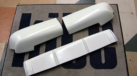 GARAGE KITE REAR SIDE COWL AND CENTER DIFFUSER FOR HONDA NSX NA1 ZENKI 011-B - Black Hawk Japan