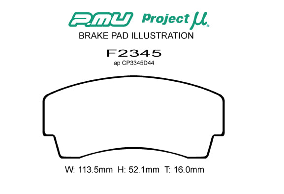 PROJECT MU BRAKE PADS NS-C FOR APCP3345D44 FOR  F2345-NS-C