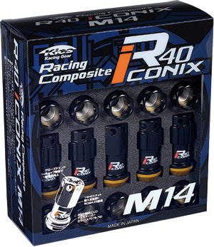 KYO-EI RACING COMPOSITE R40 ICONIX M14 X P1.5 (LOCK & NUT SET) (CAP LESS) RI-14KA - Black Hawk Japan