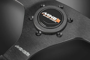 MINE'S R-S BUCKSKIN BLACK STITCHING STEERING WHEEL MINES-00001