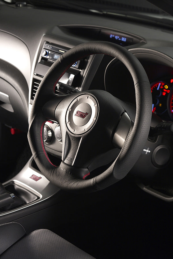 DAMD STEERING WHEEL  For SUBARU IMPREZA WRX-STI GR GV (A ~) 07/12 ~ SS358-S-L Red Stitch