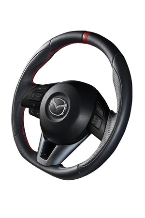 DAMD STEERING WHEEL  For MAZDA DEMIO DJ 14.9~16.10 SS360-M Nappa leather