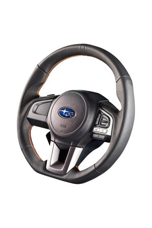 DAMD STEERING WHEEL  For SUBARU LEGACY BS BN (A~C) 14/10~ SS362-RX Black leather × orange stitching