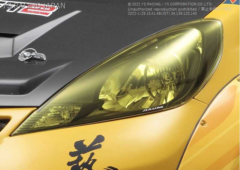 J'S RACING HEADLIGHT COVER RACING YELLOW FOR HONDA FIT GE8 L15A HLC-F3M-YL