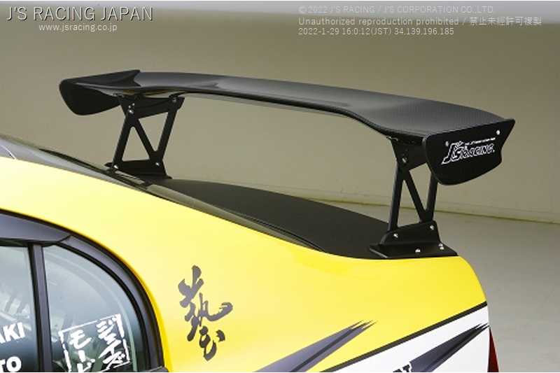 J'S RACING 3D GT-WING TYPE1 WET CARBON 1390 FOR HONDA CIVIC FD2 K20A DGW1-D2-WSE