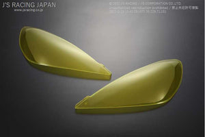 J'S RACING HEADLIGHT COVER RACING YELLOW FOR HONDA FIT GE8 L15A HLC-F3K-YL