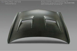 J'S RACING AERO BONNET TYPE-V FULL CARBON FOR HONDA FIT GD1 3 L13A L15A ABV-F1-CC - Black Hawk Japan