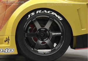 J'S RACING TIRE LETTER STICKER WHITE TIR-01-WH