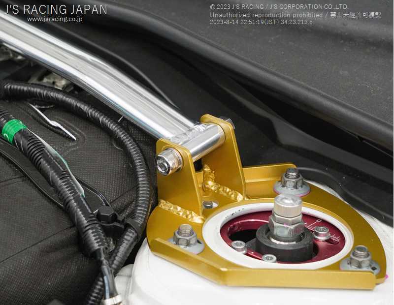 J'S RACING FRONT ALUMINUM STRUT TOWER BAR FOR HONDA CIVIC FL5 TB-L5-F - Black Hawk Japan