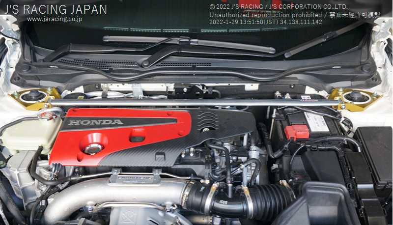 J'S RACING FRONT ALUMINUM STRUT TOWER BAR FOR HONDA CIVIC FK7 TB-K7-F
