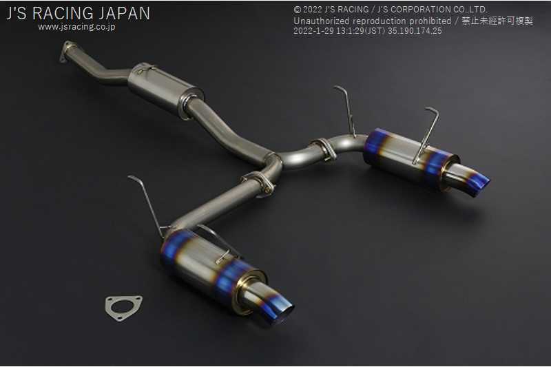 J'S RACING SUS EXHAUST PLUS DUAL 70RS FOR HONDA S2000 AP1 2 F20C F22C T304W-S1-70RS - Black Hawk Japan
