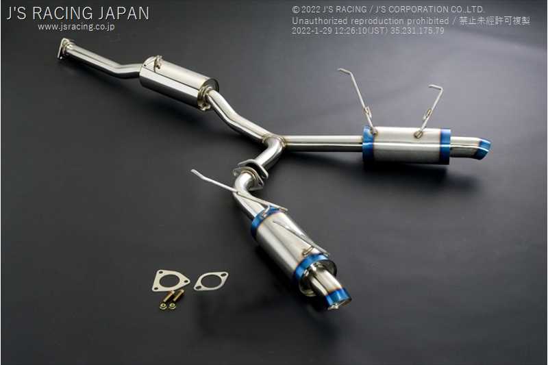 J'S RACING R304 SUS EXHAUST DUAL 60RS FOR HONDA S2000 AP1 2 F20C F22C R304W-S1-60RS - Black Hawk Japan