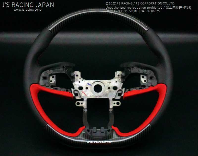J'S RACING SPORT STEERING FK7 CARBON LEATHER FOR HONDA CIVIC FK7 SSG-K7-CL