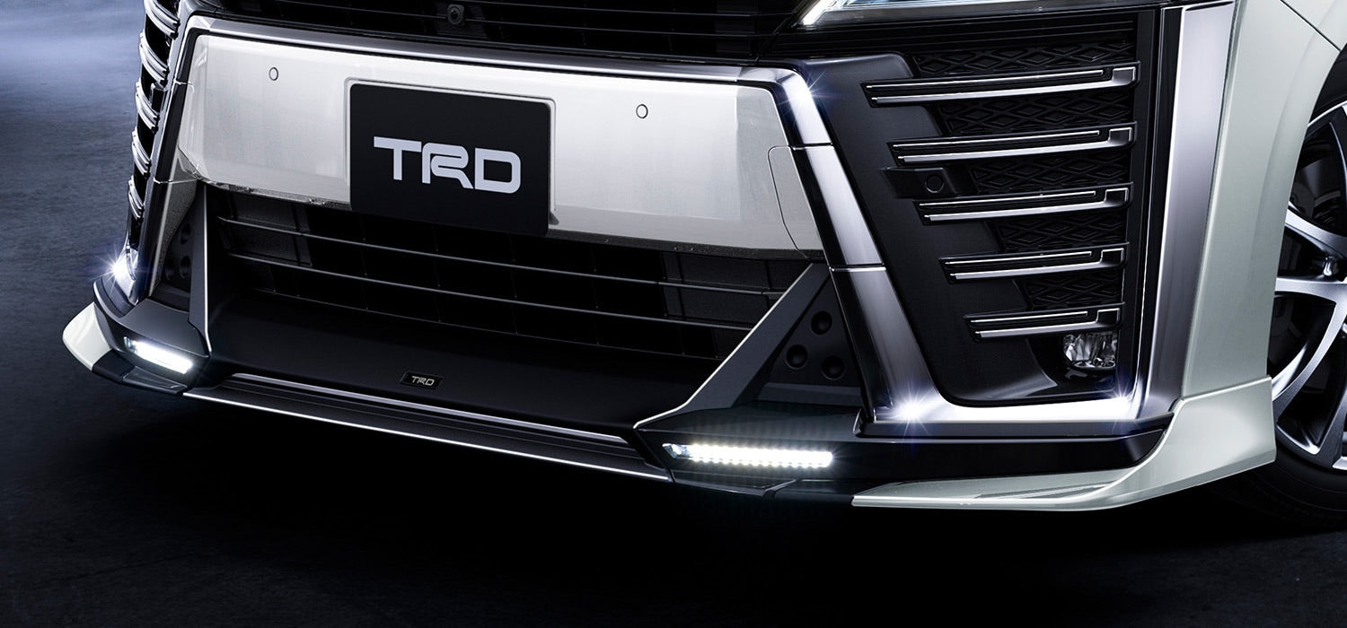 TRD FRONT SPOILER (WITH LED) BURNING BLACK (222)  For VELLFIRE 3# Aero  MS341-58023-C2