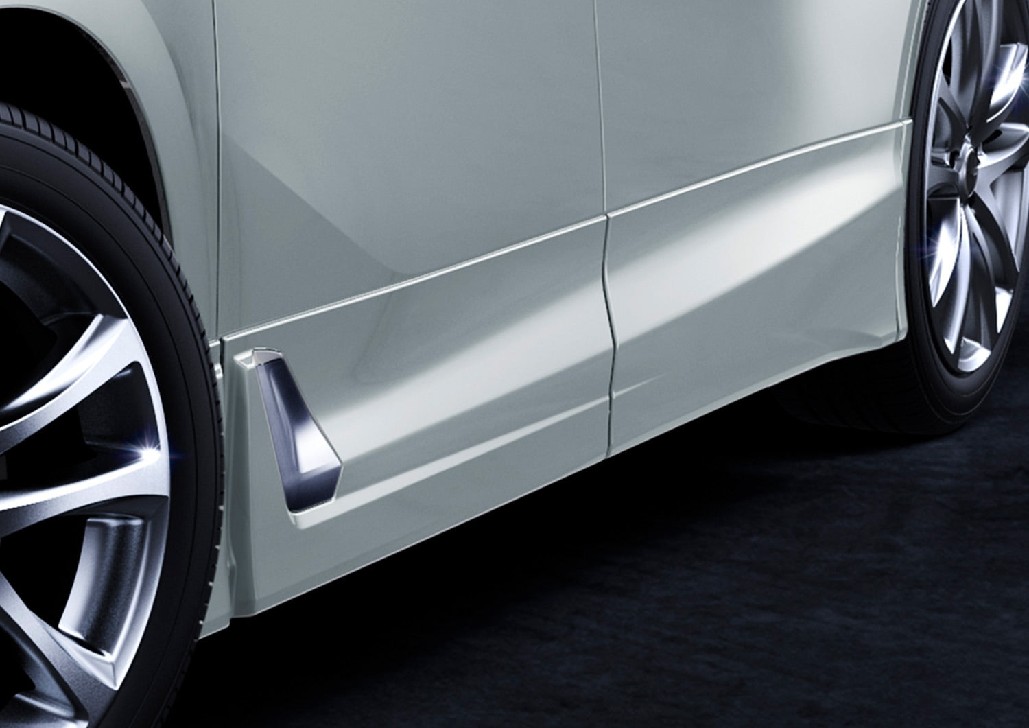 TRD SIDE SKIRTS BURNING BLACK (222)  For VELLFIRE 3# Aero  MS344-58005-C2