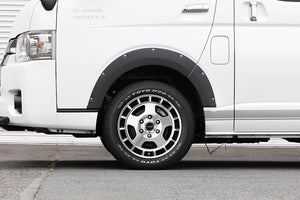 JAOS FENDER GARNISH TYPE-X PAINTED MATTE BLACK FOR TOYOTA HIACE 200 B135201MB - Black Hawk Japan