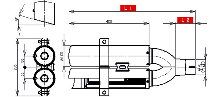 REINHARD CANNONBALL UNIVERSAL MUFFLER 02 DUAL TITANIUM WITH INNER SILENCER EXHAUST 02SRITI