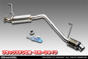 WIRUS WIN D-PRIME MUFFLER EXHAUST BLACK STAINLESS STEEL SPECIFICATION SPORTS TYPE FOR DAIHATSU HIJET TRUCK V-S100P V-S100C V-S100CT V-S110P V-S110C V-S110CT EF-NS EF-GS WIRUS-WIN-00030 - Black Hawk Japan