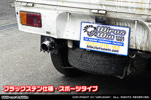 WIRUS WIN D-PRIME MUFFLER EXHAUST BLACK STAINLESS STEEL SPECIFICATION SPORTS TYPE FOR DAIHATSU HIJET TRUCK V-S100P V-S100C V-S100CT V-S110P V-S110C V-S110CT EF-NS EF-GS WIRUS-WIN-00030 - Black Hawk Japan