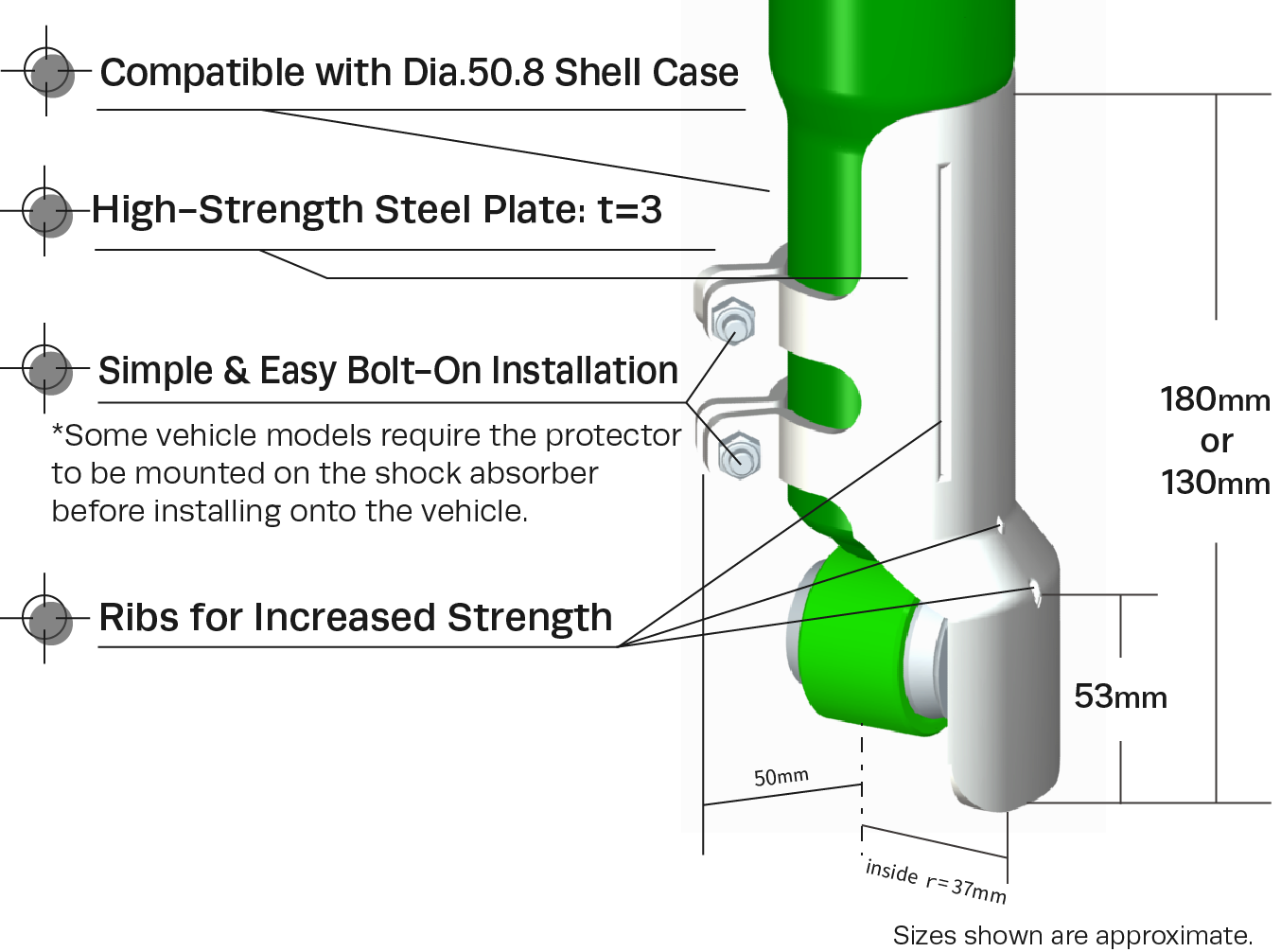 TEIN SHOCK ABSORBER PROTECTOR FOR TOYOTA LAND CRUISER PRADO GRJ120L GRJ120W SPK01-L1300