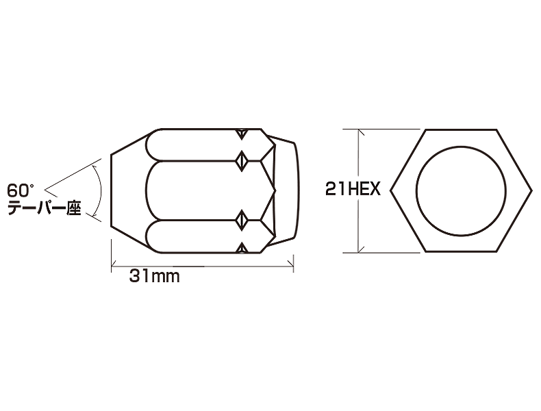 YOKOHAMA ALMEX-NUT M12×1.50P CR WHEEL NUT CHROME 16PCS FOR  Z8326