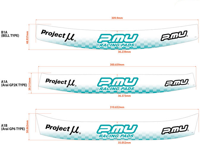 PROJECT MU HELMET SHIELD STICKER ARAI GP2K FOR  ST-VSA1A