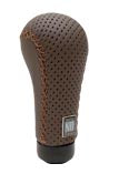 NARDI PRESTIGE BROWN PERFORATED LEATHER SMOOTH LEATHER BROWN STITCHING SHIFT KNOB NN8