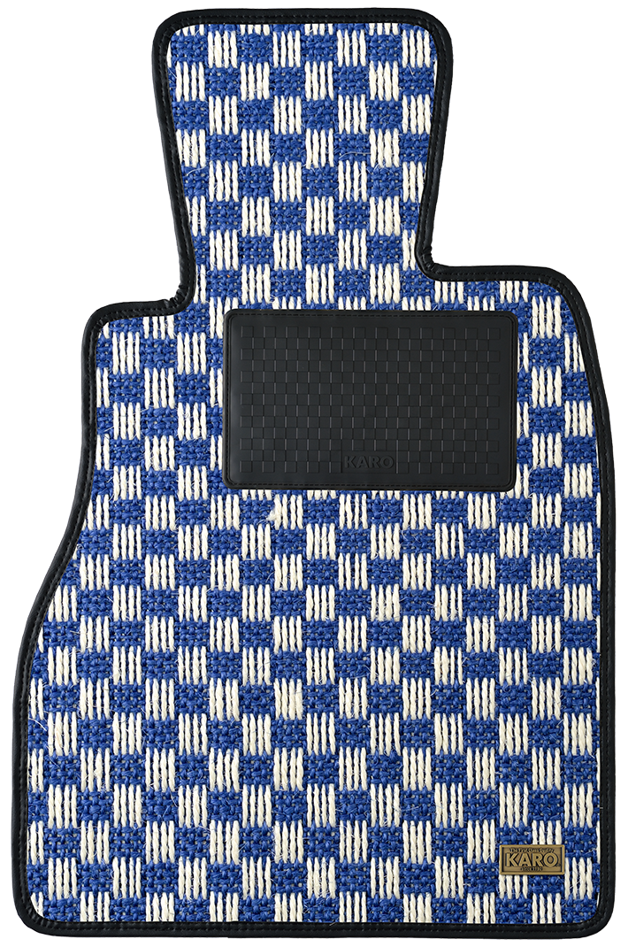 KARO SISAL BLUE WHITE FLOOR MATS FOR HONDA FIT GK AT SISAL-3390-BLWH
