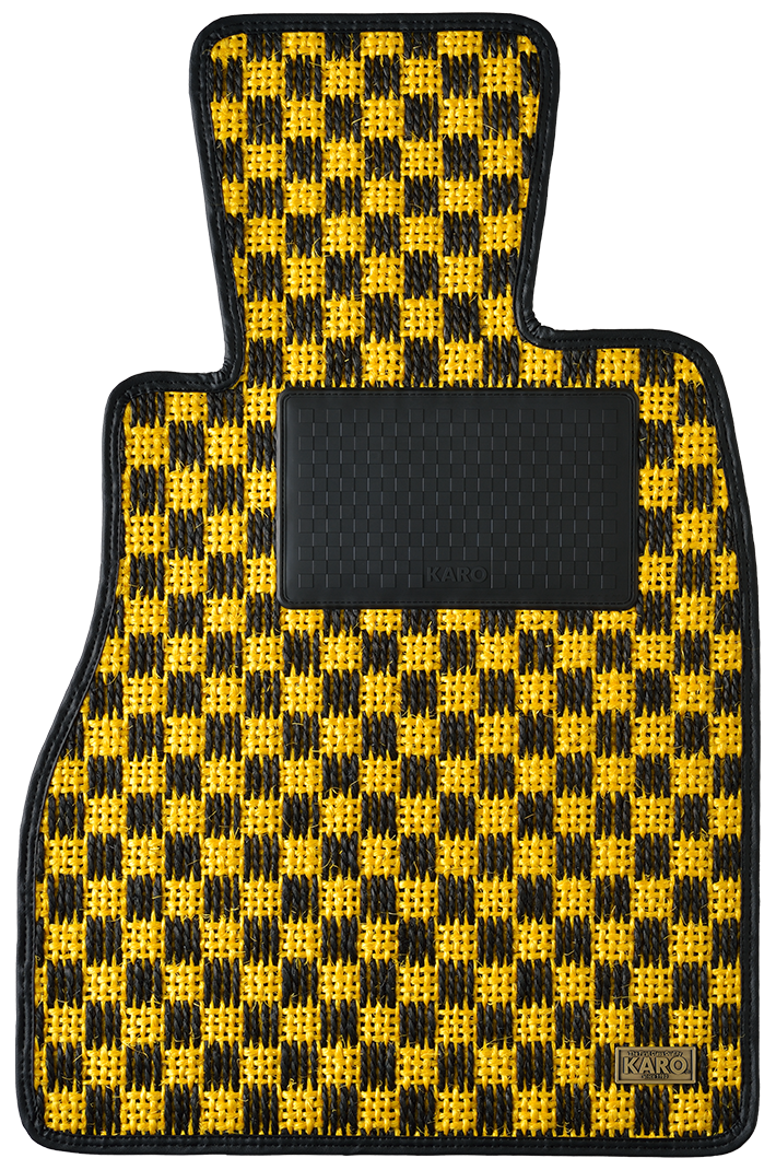 KARO SISAL YELLOW BLACK FLOOR MATS FOR HONDA CIVIC FC1 FK7 AT SISAL-4029-YELLOW-BLACK