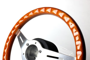 GREDDY SPORTS STEERING WOOD TYPE LIGHT BROWN FOR  16600008 - Black Hawk Japan