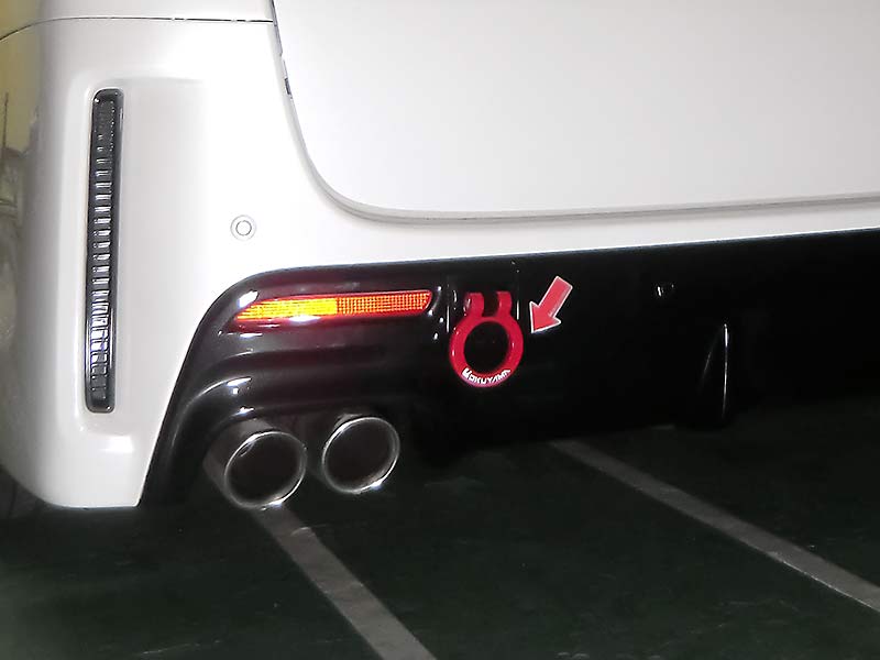 OKUYAMA FLIP-UP TOWING HOOK REAR RED For TOYOTA VELLFIRE G'S ANH20W 301-098-0