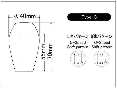 LAILE BEATRUSH JURACONR GEAR KNOB TYPE C M10x1 25P 6S BLACK A91012B-C6R
